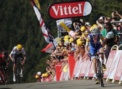 Ireland's Dan Martin, right, and Britain's Chris Froome, new overall leader.