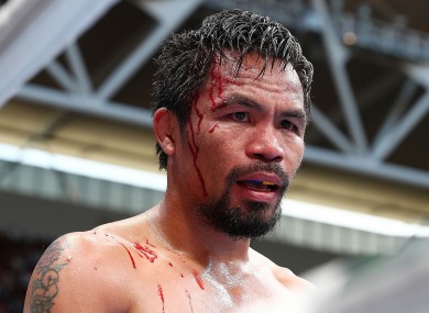 Manny Pacquiao during his shock defeat to Jeff Horn in Brisbane.