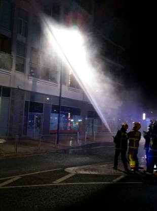 Firefighters at the scene.