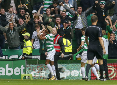 Celtic's Scott Sinclair celebrates scoring in the game in question.