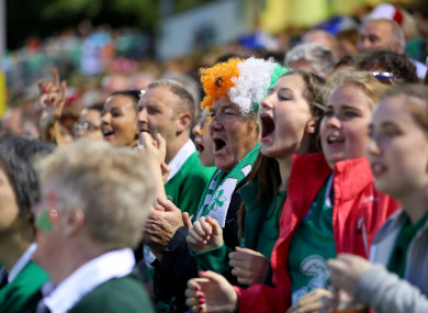 Ireland fans during last night's game in UCD.