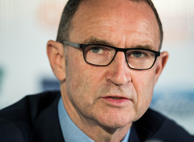 Martin O'Neill pictured at today's press conference.