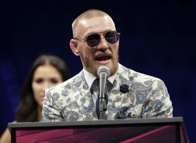McGregor speaking at the post-match press conference last night.