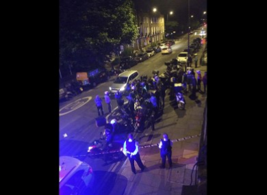 The scene of an acid attack in London last month.
