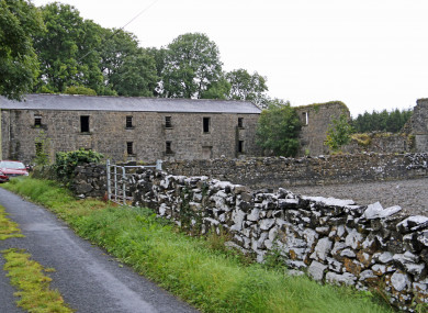 The remains of buildings are still on the site, which is still used for farming.