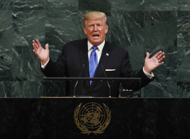 Donald Trump speaks during the General Debate of the 72nd session of the United Nations General Assembly.