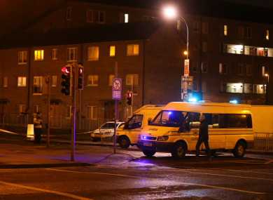 Gardaí at the scene of Eddie Hutch Snr's murder.