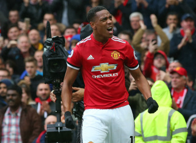 Anthony Martial scored Man United's winner against Tottenham on Saturday.