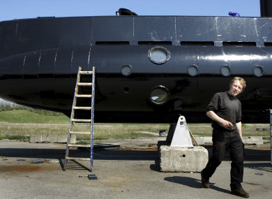 File photo of Peter Madsen with the submarine in Copenhagen.