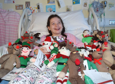 Áine Ryan with a few of the Knitivity characters