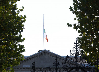 Tricolour lowered to half mast at Leinster House today.