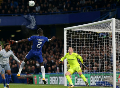 Antonio Rudiger's header helped send Everton out of the EFL Cup.