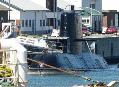 The ARA Santa Cruz, a similar submarine to the San Juan.