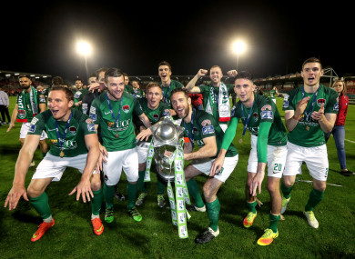 The Cork City players after winning the Premier Division last month.