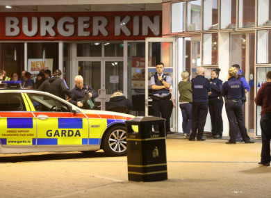 Garda officers at the shopping centre in Blanchardstown.