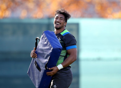 Bundee Aki during Ireland training this morning.