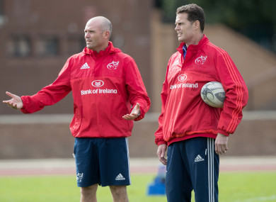 Defence coach Nienaber and Erasmus guided Munster to a Champions Cup semi-final and Pro12 final in their one full season in charge.