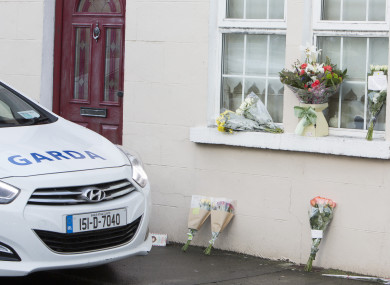 Tributes are left outside the home of Rosie Hanrahan.