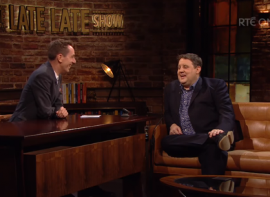 Peter Kay on the Late Late last month.