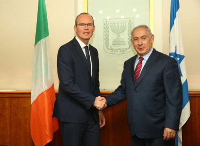 Simon Coveney and Prime MInister Benjamin Netanyahu