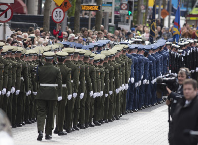 Air Corp and Navy members of the Captains Guard of Honour at the GPO