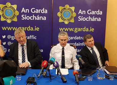 Gardaí at the press conference in Cahersiveen this afternoon