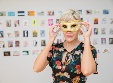 Artist Mo Kelly and some of the works.