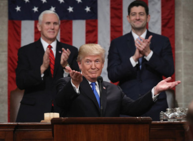 S president Donald J Trump delivers his State of the Union address in the chamber of the US House of Representatives 30 January, 2018 in Washington, DC.