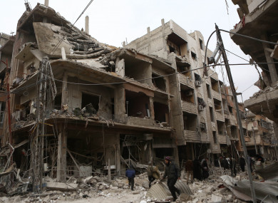 A bombed out building in Ghouta.
