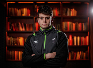 Harry Byrne pictured at the team hotel earlier in the week.