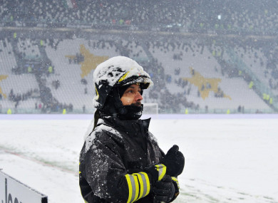 The scene at the Allianz Stadium in this evening.