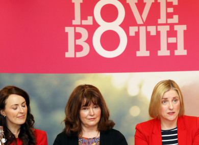 Aine Kierans, Caroline Simons and Cora Sherlock from the Pro Life Campaign in Buswell's Hotel, Dublin earlier this month