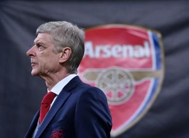 Arsene Wenger pictured during tonight's match.