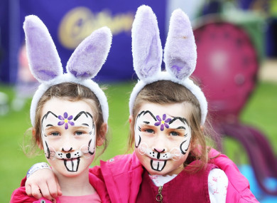 Sisters Ciara and Emily Burns at the 2017 Cadbury Easter Egg Hunt in aid of Barnardos.