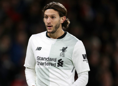 Liverpool midfielder Adam Lallana