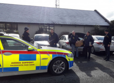 Members of the Garda National Economic Crime Bureau carrying out searches in relation to invoice fraud earlier this month. The exact location has been withheld.
