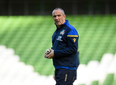 Italy head coach Conor O'Shea.