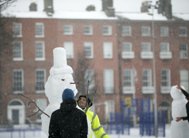 People enjoy the snow two weeks ago.