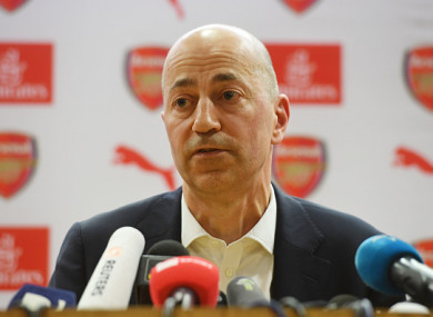 Gazidis speaking to the media.