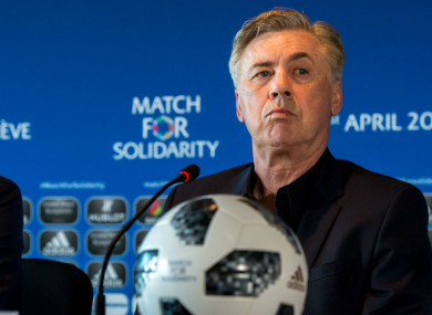 Carlo Ancelotti ahead of the Match For Solidarity in Geneva