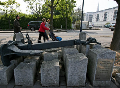 The anchor of the RMS Leinster in Dún Laoghaire, Dublin