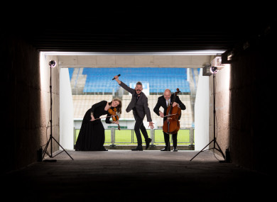 Diane Daly, Irish Chamber Orchestra, Musician Jerry Fish and Richard Angell, Irish Chamber Orchestra launching the festival.