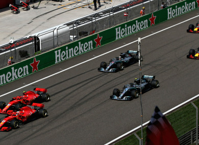 Action from the Chinese Grand Prix
