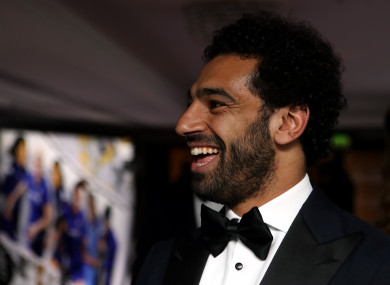 Mo Salah pictured at tonight's awards.