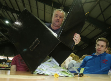 File photo of ballot boxes being opened at the same sex marriage referendum in the RDS in Dublin in 2015.
