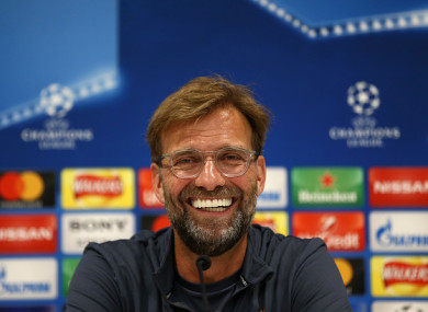 Klopp during this afternoon's press conference at Melwood.