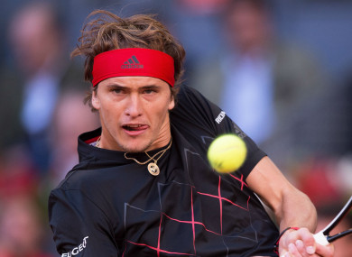 Alexander Zverev in action