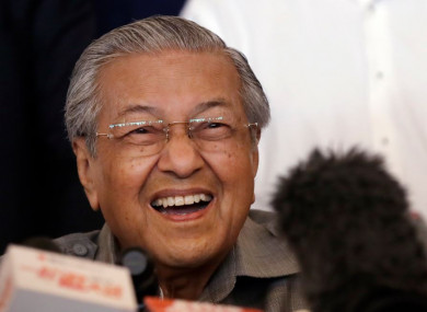 Mahathir Mohamad at a press conference in Kuala Lumpur, Malaysia, today.