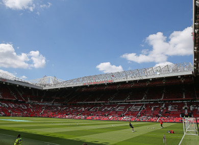 A general view of the pitch at Old Trafford.