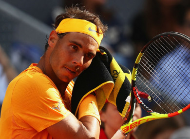 Rafael Nadal following his loss to Dominic Thiem.